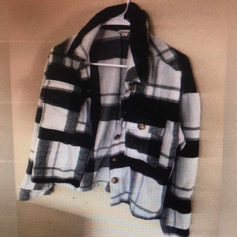 Plaid Button-Up Jacket